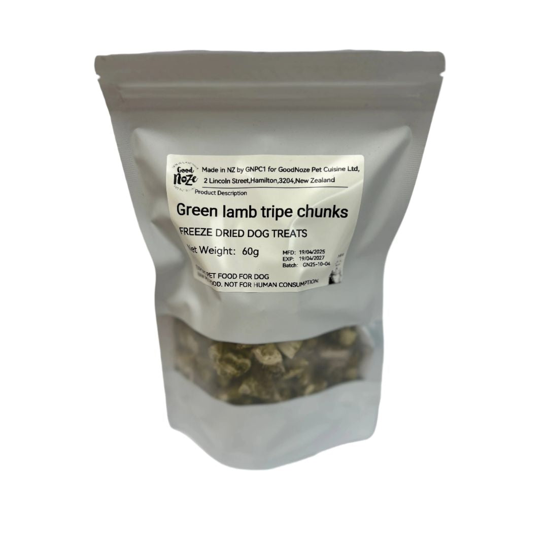 Good Noze Lamb Green tripe chunks raw, freeze dried, single