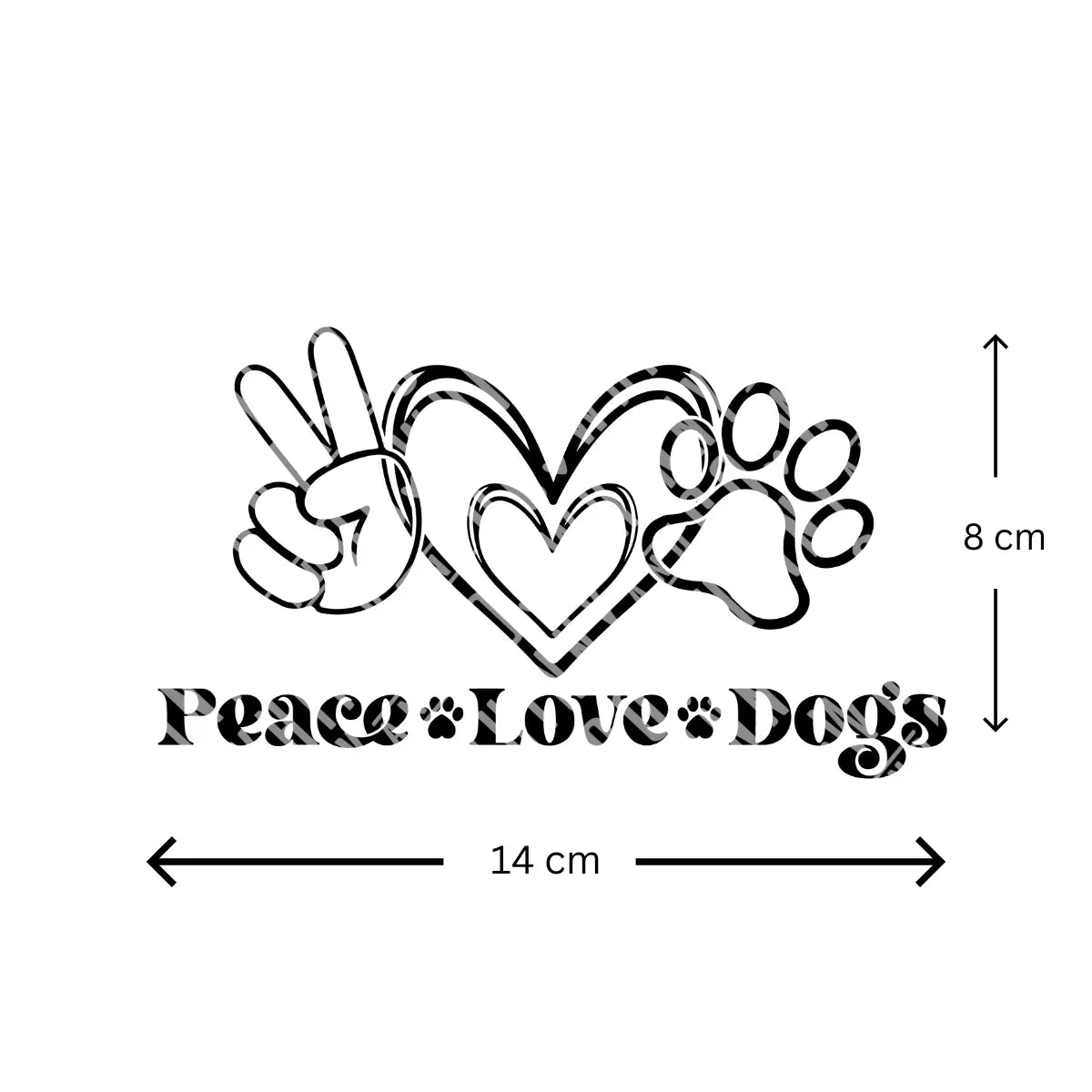 Peace Love Dogs - Sticker Whinny and Co
