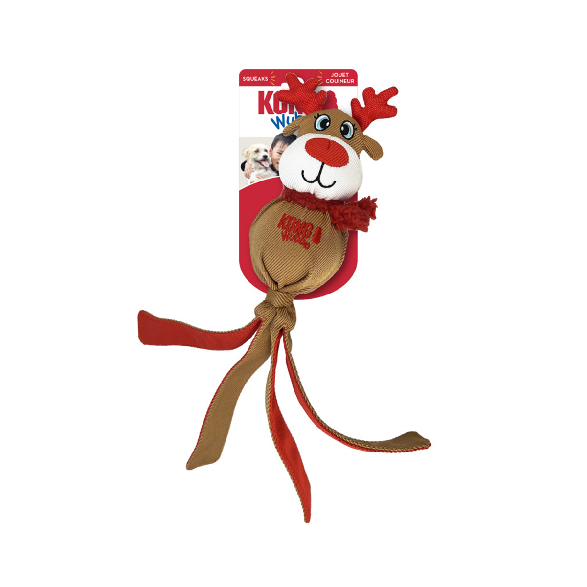 Kong Christmas Holiday Wubba Dog Toy Large