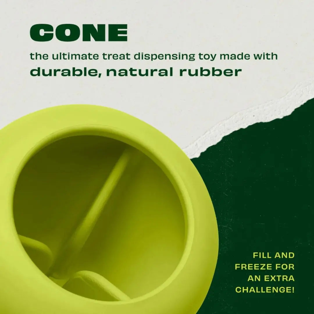 Benebone Bounce Cone – Natural Rubber Treat & Puzzle Toy for Dogs Benebone