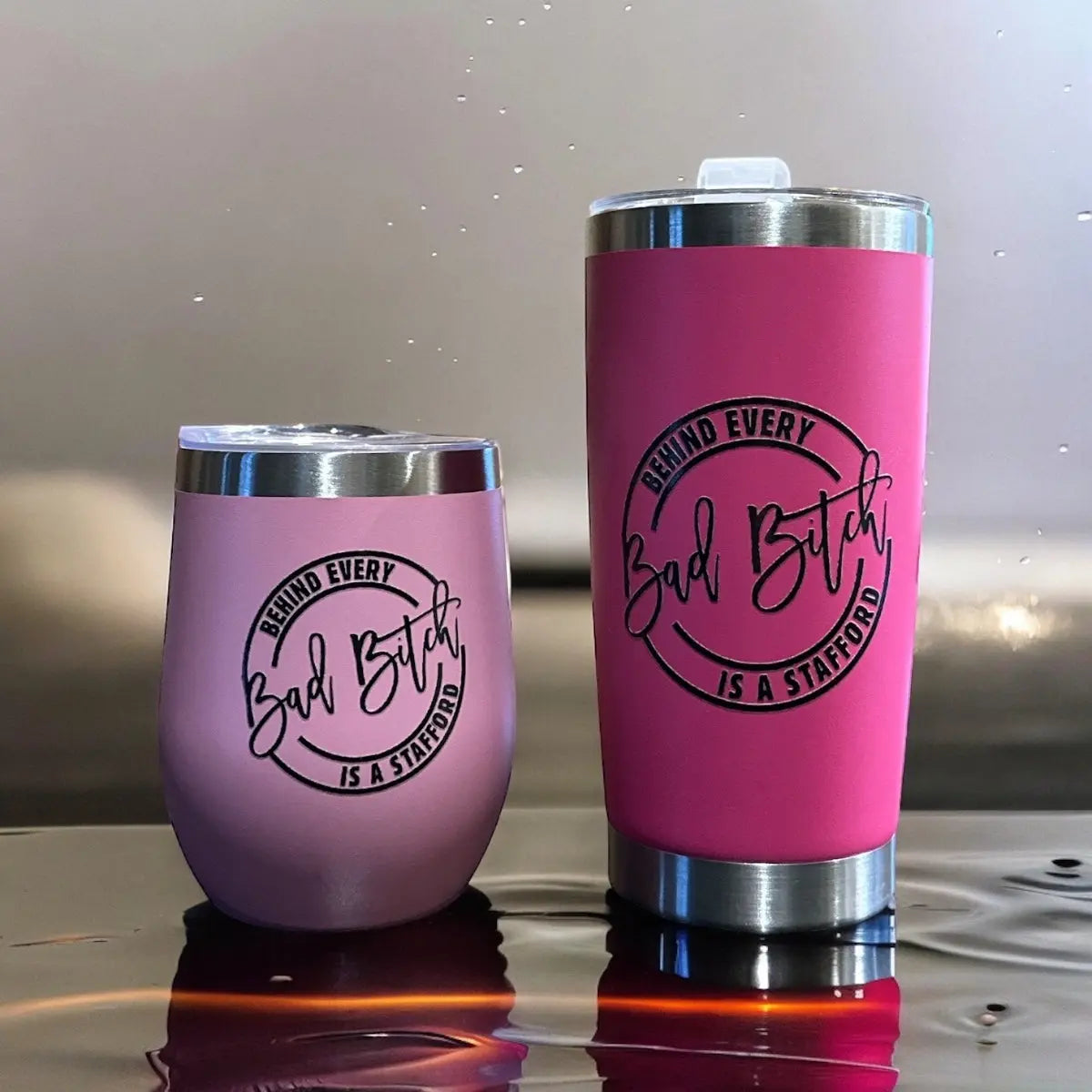 Behind Every Bad B!tch Travel Tumbler Whinny and Co