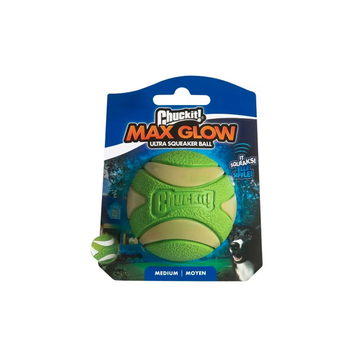 Chuckit Ultra Max Glow Squeaker Ball