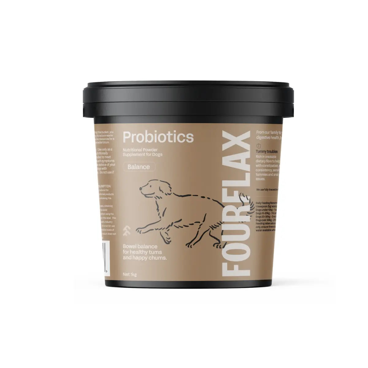 Fourflax Canine Probiotics — Natural Gut Support for Everyday Dog Health Fourflax