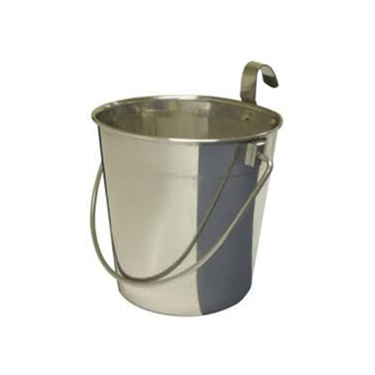Stainless Steel Bucket Flat Sided with Hook and Handle