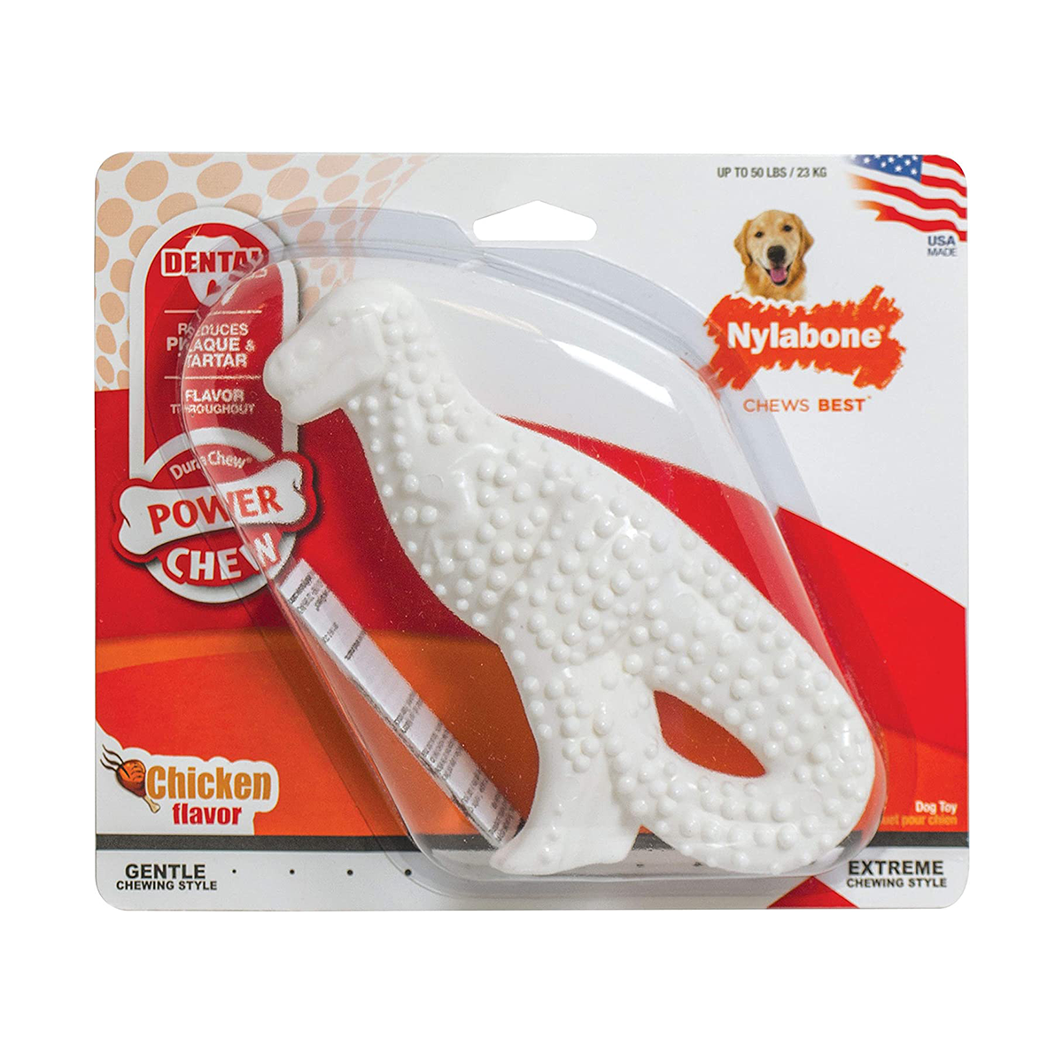 Nylabone Power Chew Dental Dinosaur Thorncombe Pet Supplies