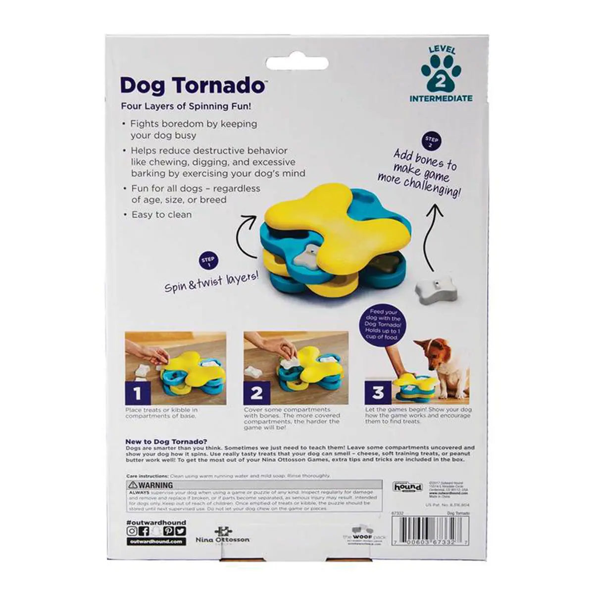 Outward Hound Nina Ottosson Tornado Blue — Spin, Think & Treat Puzzle Toy Outward Hound