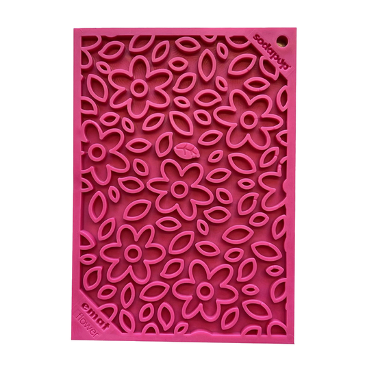 Sodapup Flower Power Design Enrichment (EMat) Lick Mat - Pink - Small