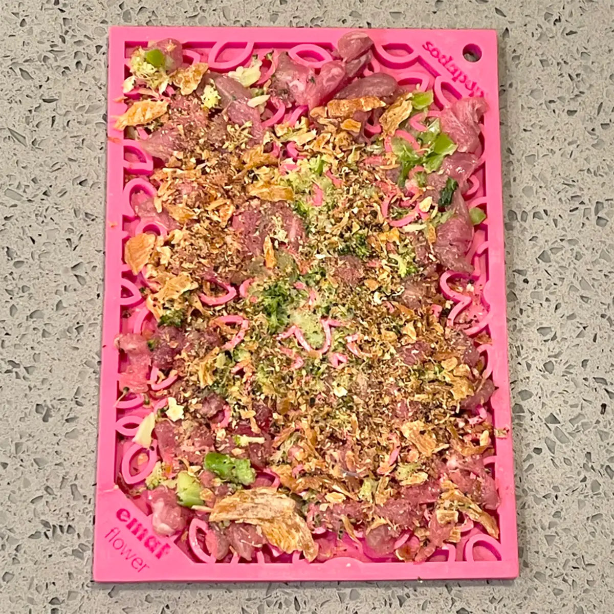 Sodapup Flower Power Design Enrichment (EMat) Lick Mat - Pink - Small Sodapup