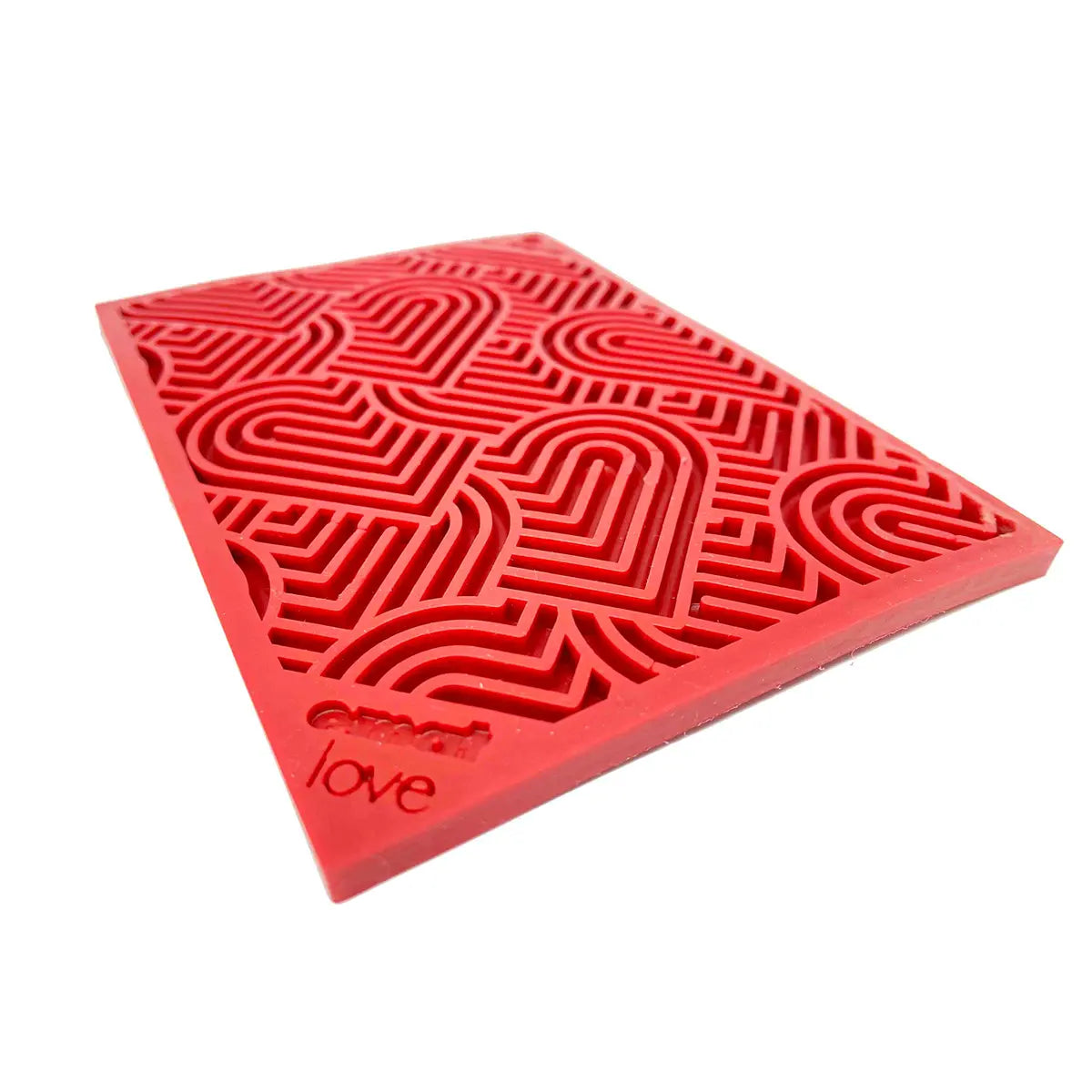Sodapup Heart Design 'Heart' Enrichment (EMat) Lick Mat - Red - Small Sodapup