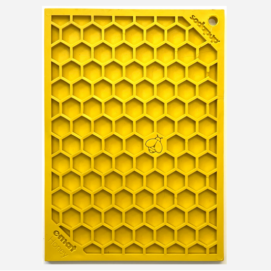 Sodapup Honeycomb Design Enrichment (EMat) Lick Mat - Yellow - Small