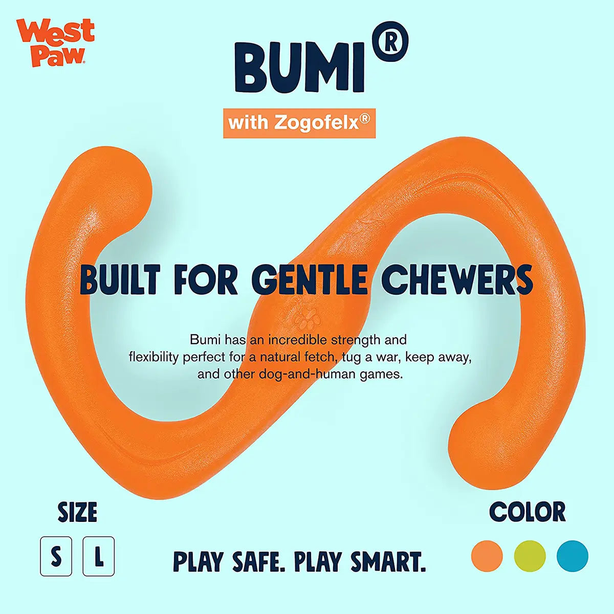 West Paw Bumi Dog Toy – Stretchy Tug Toy for Interactive Play West Paw