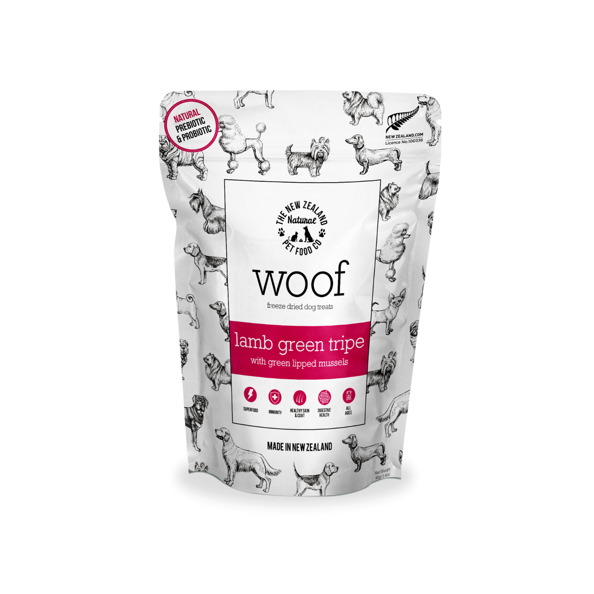 Woof Lamb Green Tripe & Mussel Dog Treats 50g