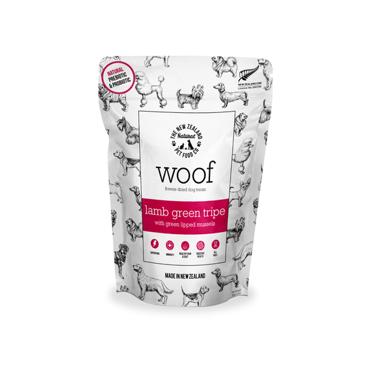 Woof Lamb Green Tripe & Mussel Dog Treats 50g