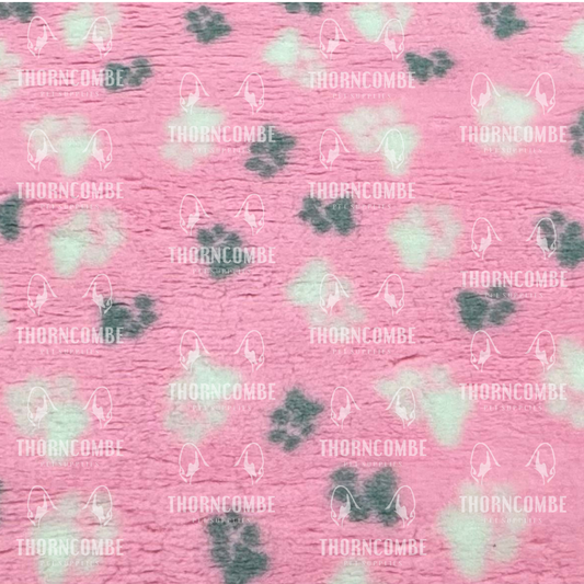 Dry Bed (Vet Bed) - Non Slip Pink with Grey & White Paws - COMING SOON
