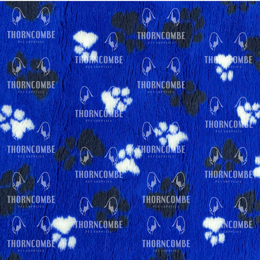 Dry Bed (Vet Bed) - Non Slip Blue with Grey & White Paws - COMING SOON