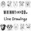 Dog Head Line Drawing - Sticker