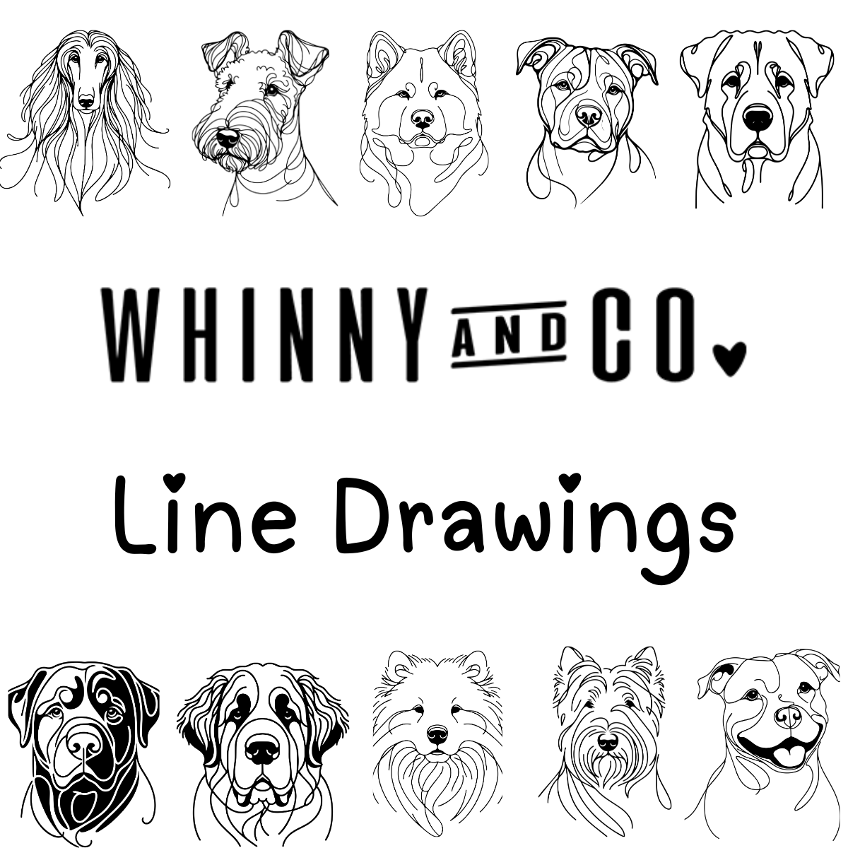 Dog Head Line Drawing - Sticker – Thorncombe Pet Supplies