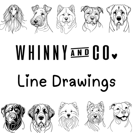 Dog Head Line Drawing - Sticker