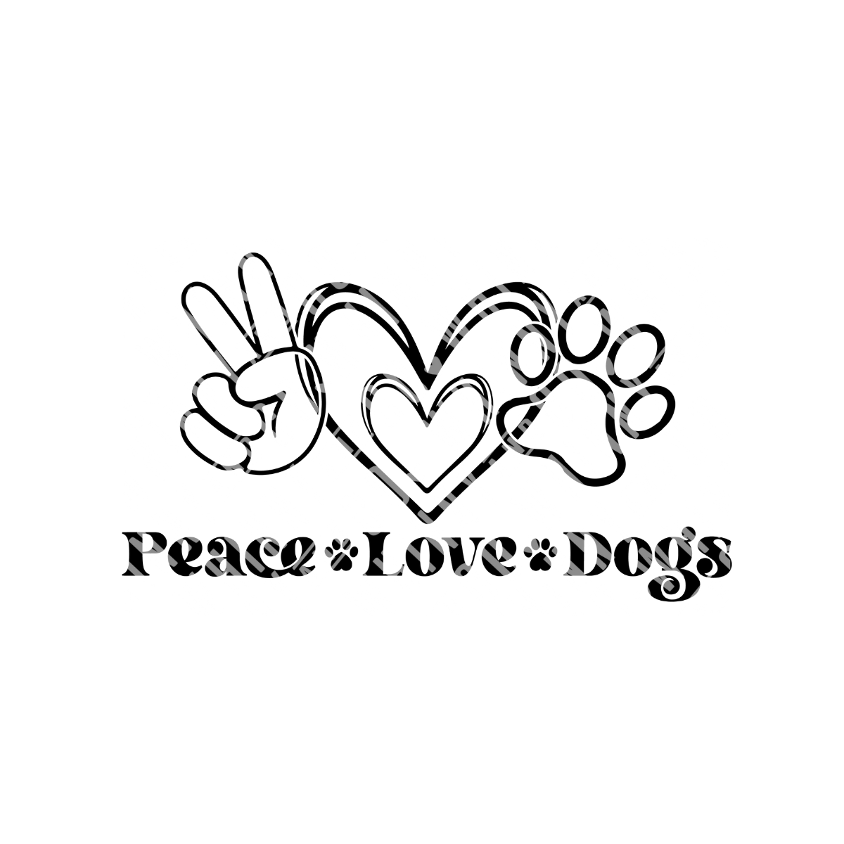 Peace Love Dogs - Sticker