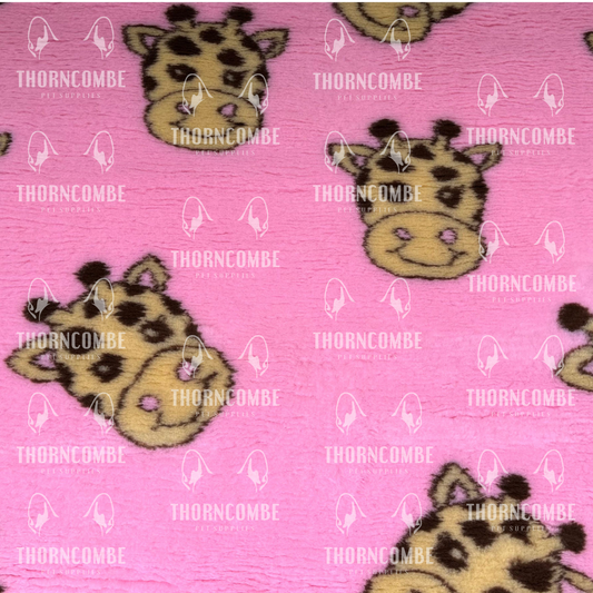 Dry Bed (Vet Bed) - Non Slip Pink Giraffe - COMING SOON