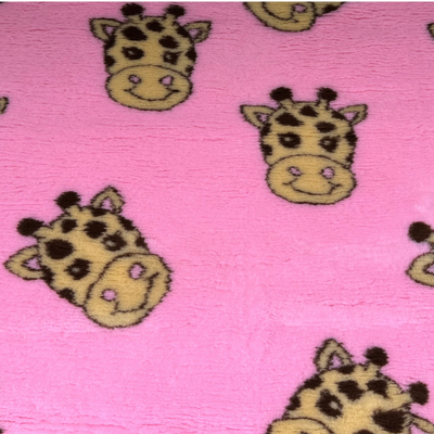 Dry Bed - Non Slip - Pink Giraffe (Washable Vet Bed)