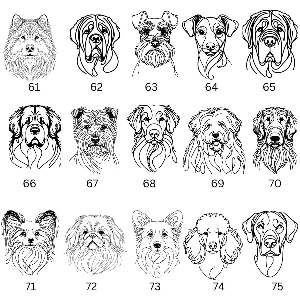 Line Dog Stickers Dog Head Line Drawing - Sticker – Thorncombe Pet Supplies