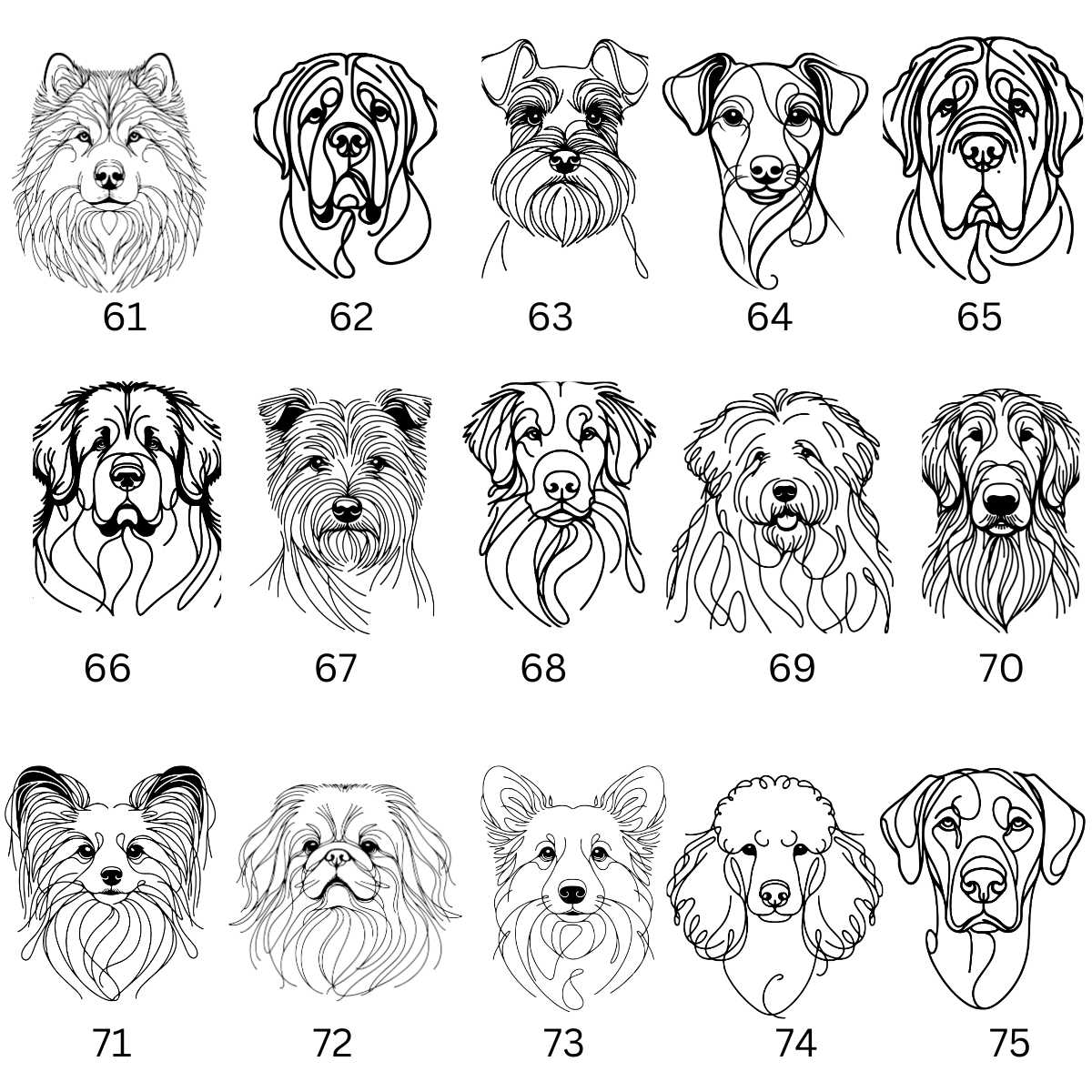 Dog Head Line Drawing - Sticker