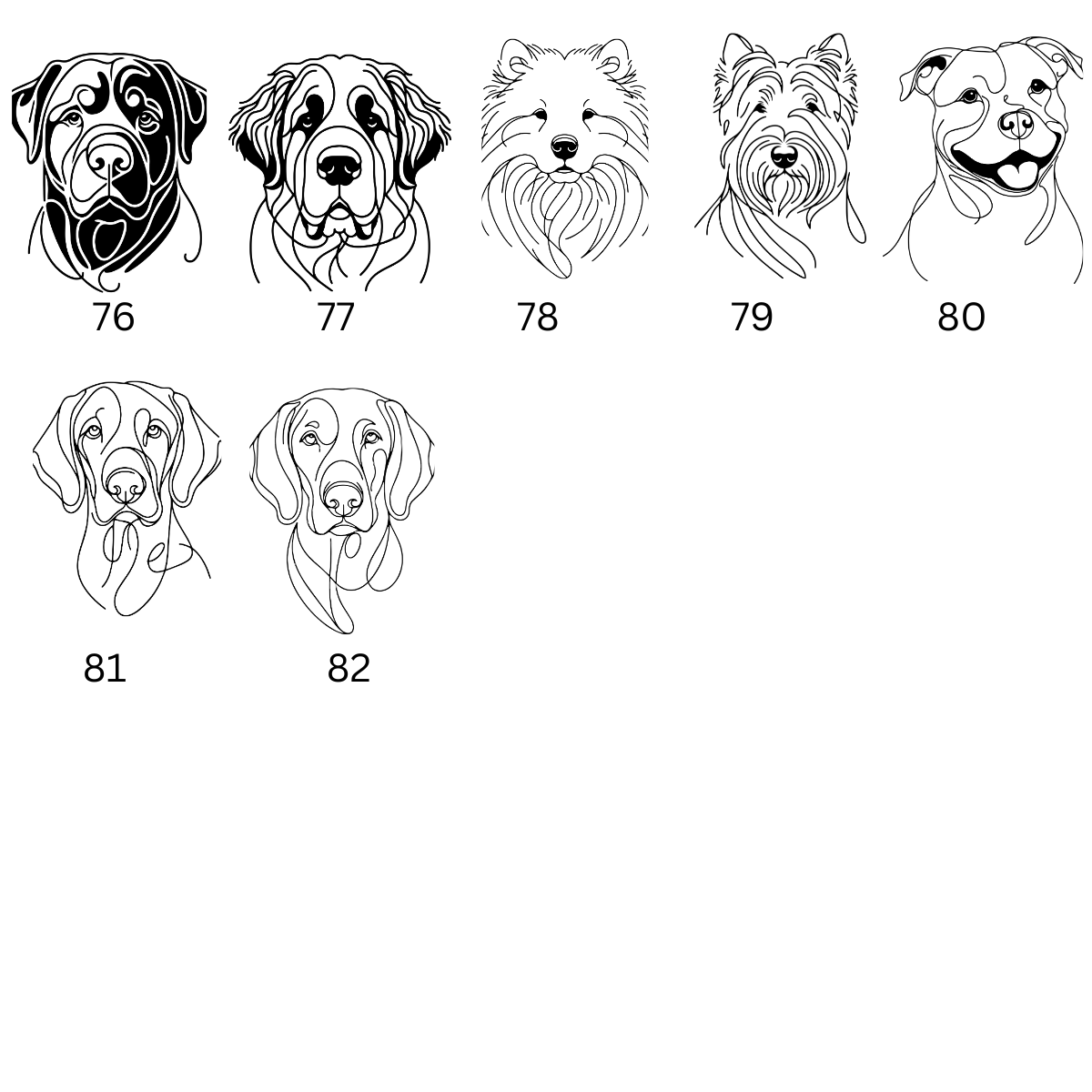 Dog Head Line Drawing - Sticker