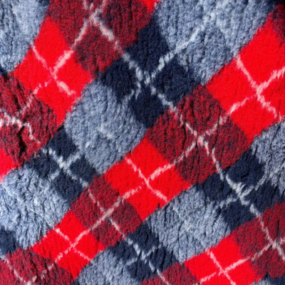 Vet Bed / Dry Bed – Non-Slip – Navy & Red Diamonds | Washable Pet Bedding NZ