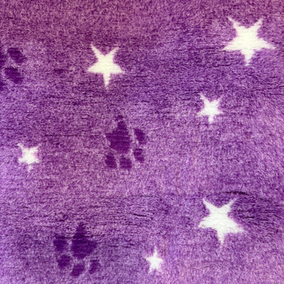 Vet Bed / Dry Bed – Greenback – Purple Paws & Stars | Washable Moisture-Wicking Dog Bedding NZ