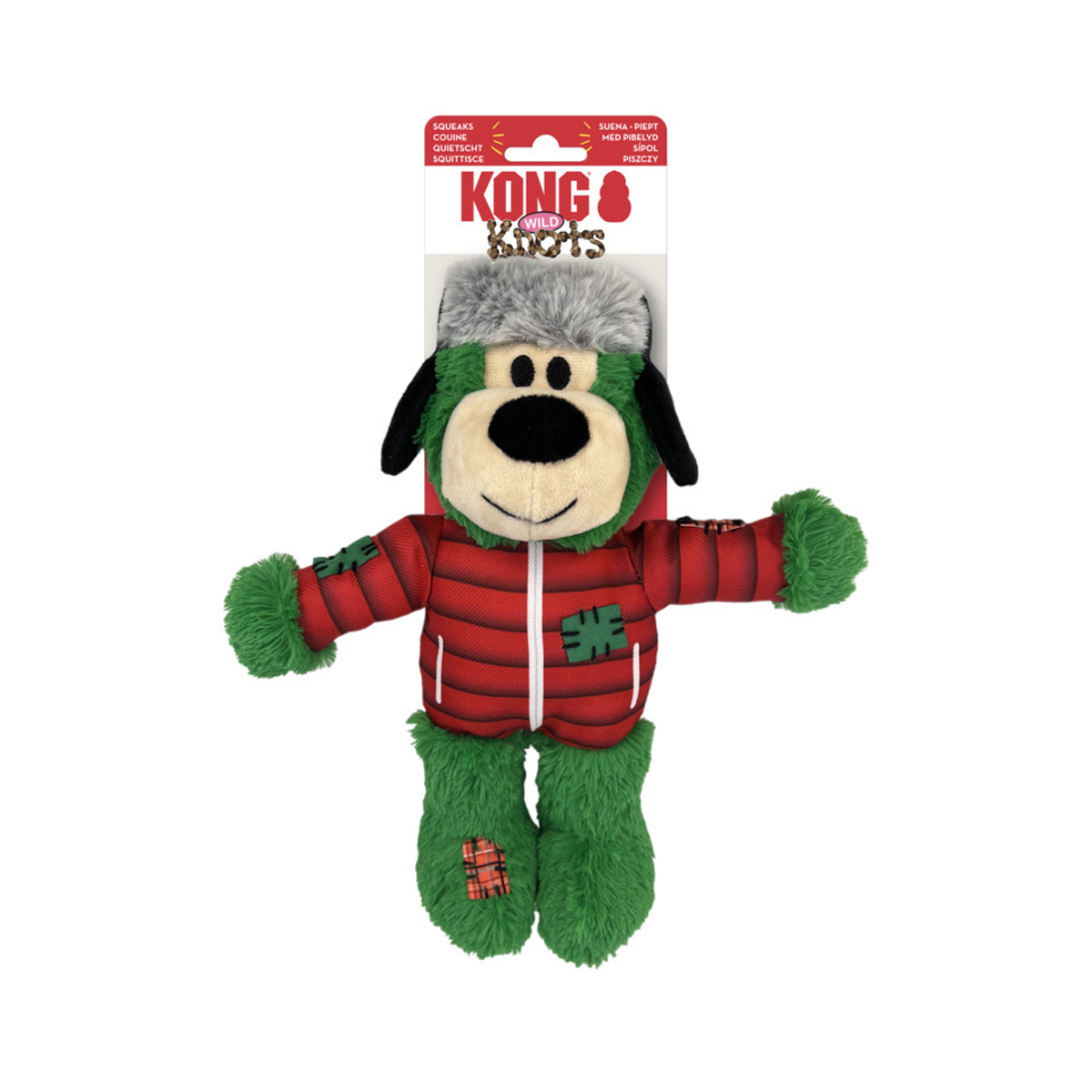 Kong Christmas Holiday Wild Knots Bear Plush Dog Toy