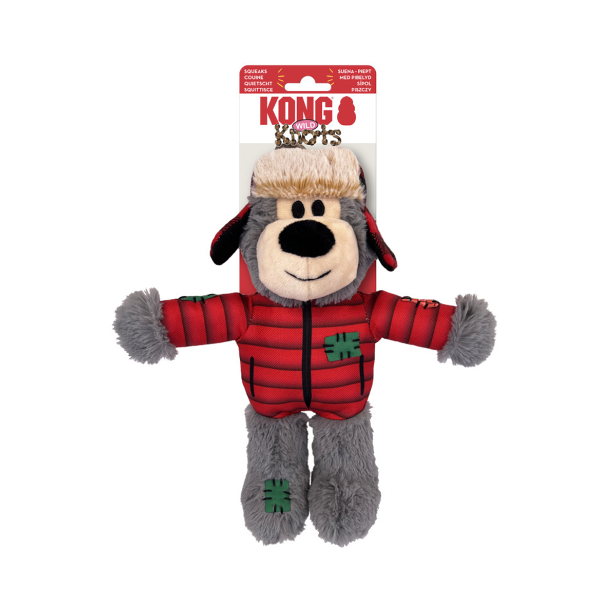 Kong Christmas Holiday Wild Knots Bear Plush Dog Toy