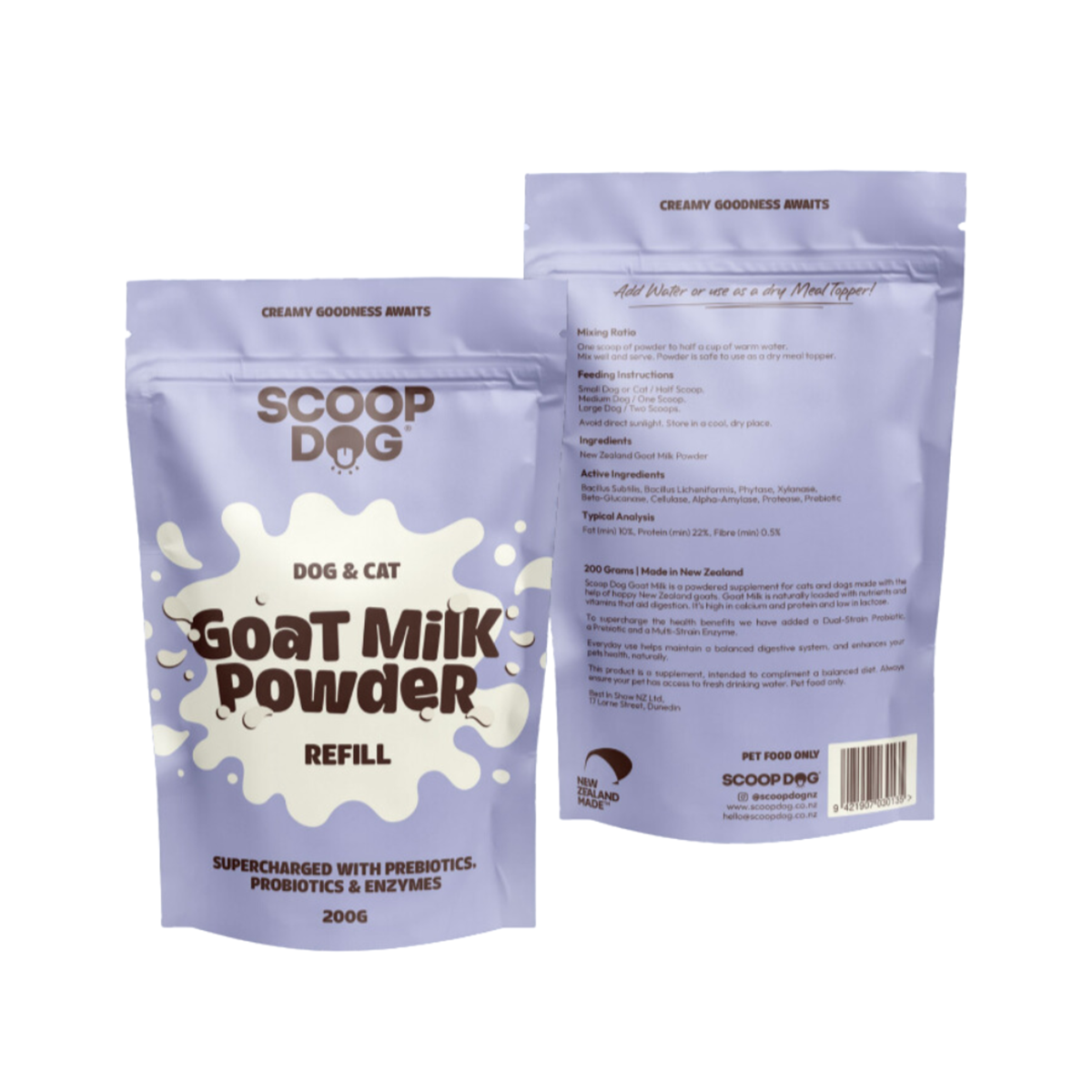 Scoop Dog Goat Milk Powder 200g For Dog's & Cats Refill Pack