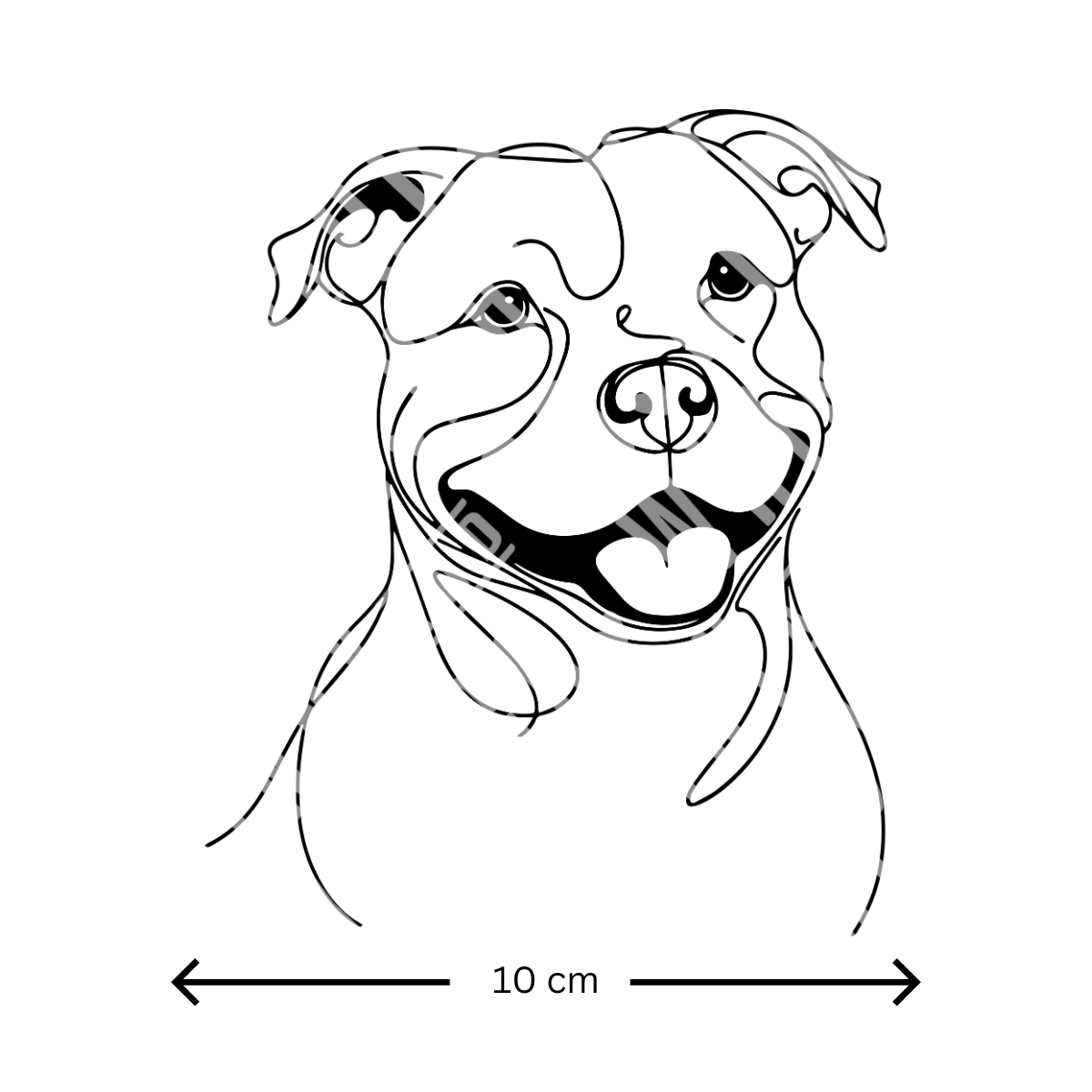 Dog Head Line Drawing - Sticker