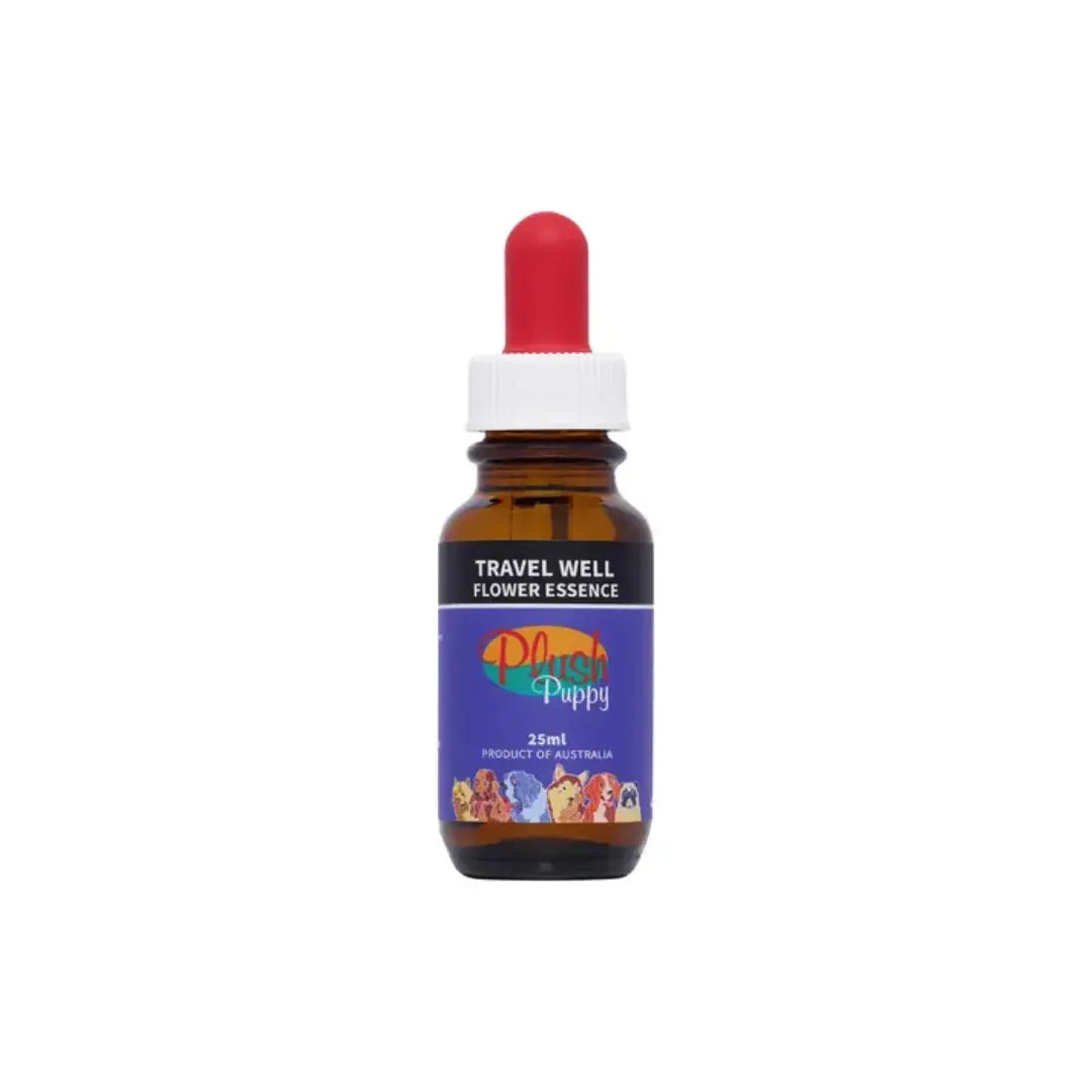 Plush Puppy Travel Well Flower Essence Drops - Natural Travel Support for Dogs