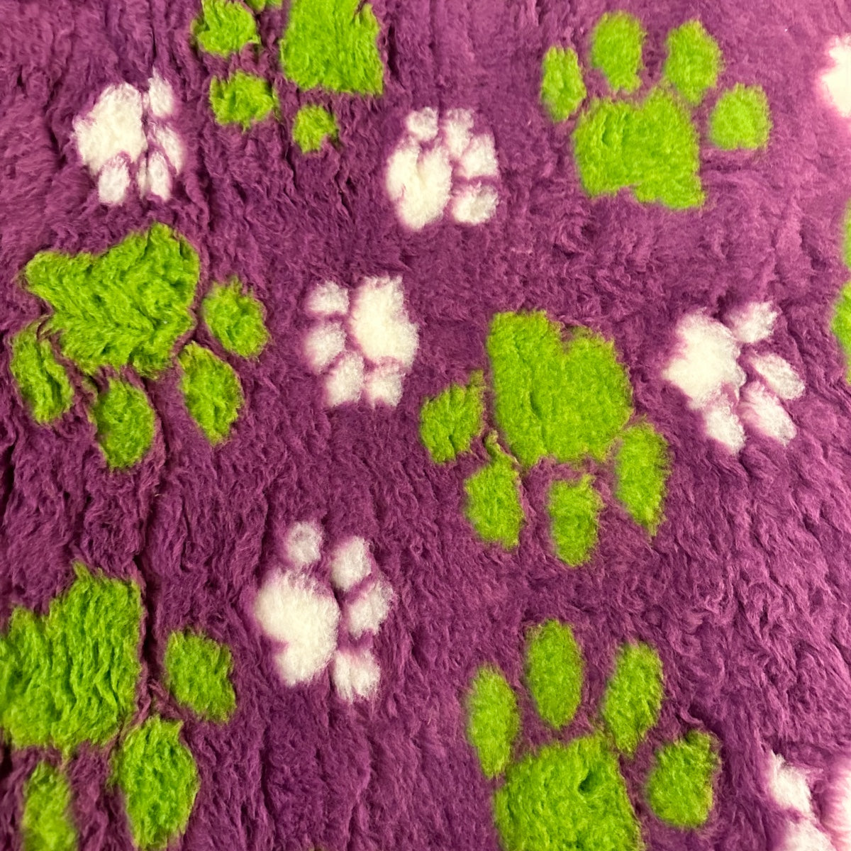 Dry Bed (Vet Bed) - Non Slip Purple with Paw Prints