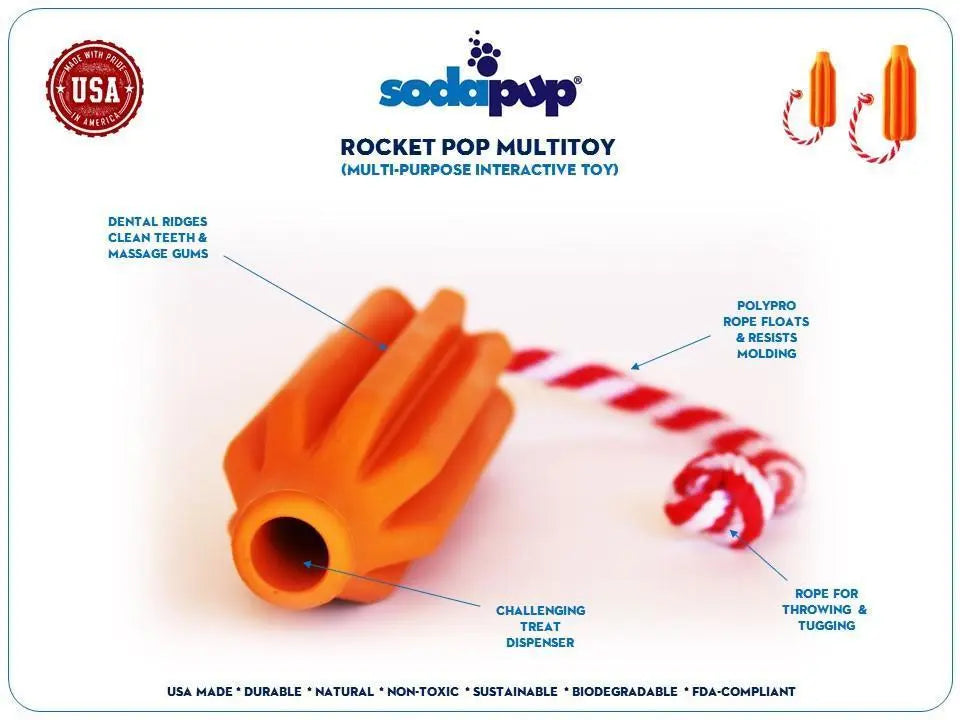Sodapup Rocket Pop Dental Retrieving Toy Sodapup