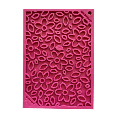 Sodapup Flower Power Design Enrichment (EMat) Lick Mat - Pink - Small