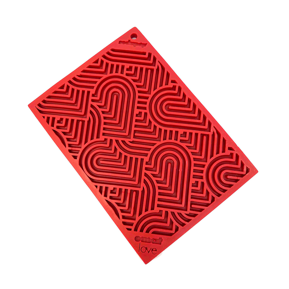 Sodapup Heart Design 'Heart' Enrichment (EMat) Lick Mat - Red - Small